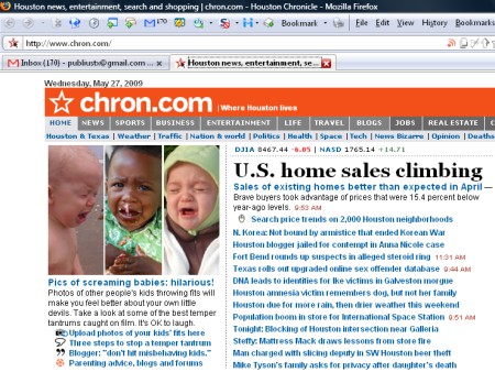 Chron.com front - 05/27/09